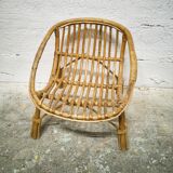 Vintage rattan children's armchair
