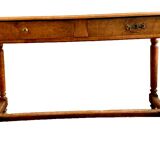 Louis XVI style flat desk in solid oak 19th century