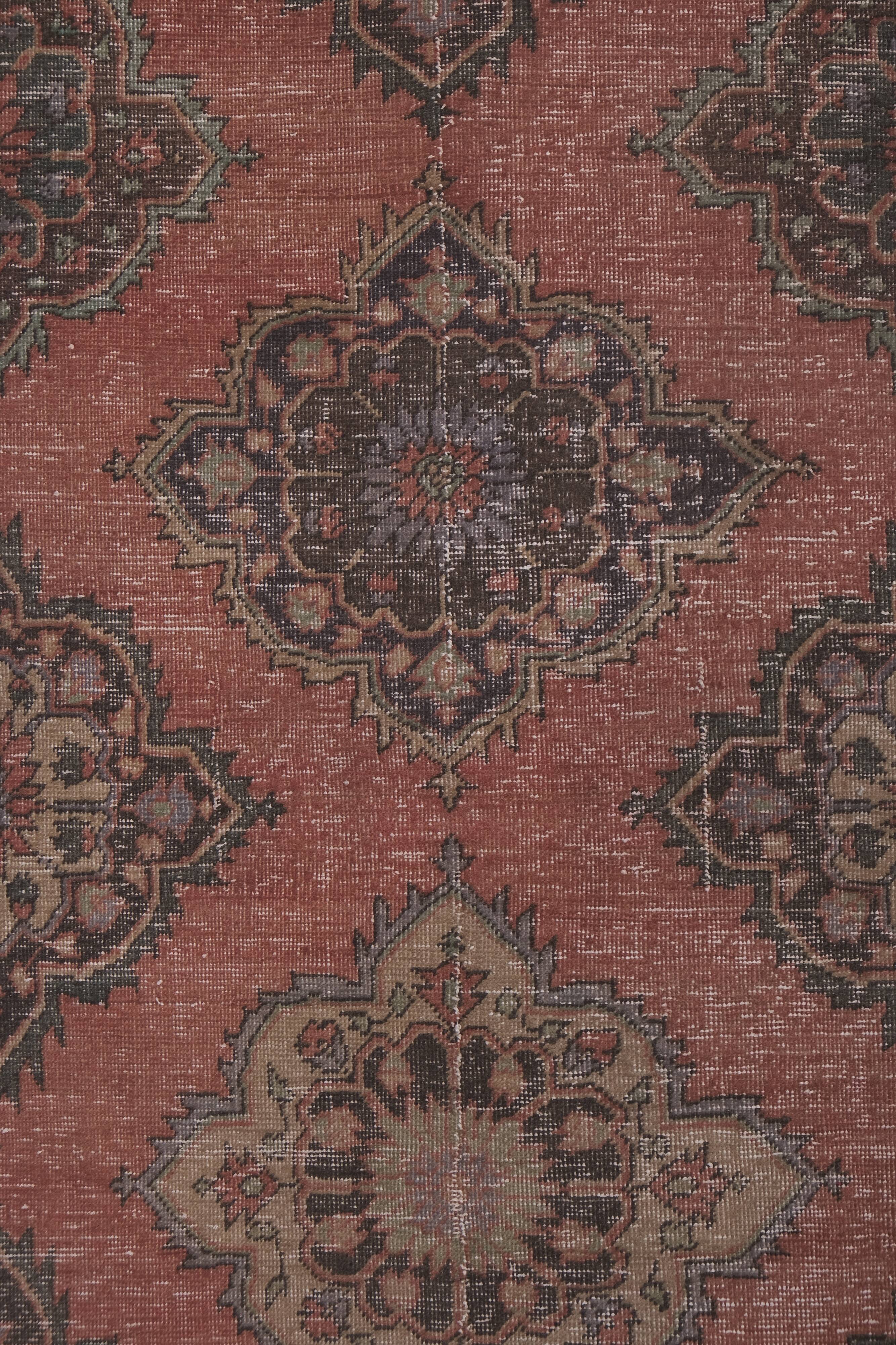Vintage Turkish rug from Oushak, hand-woven 96x364 cm