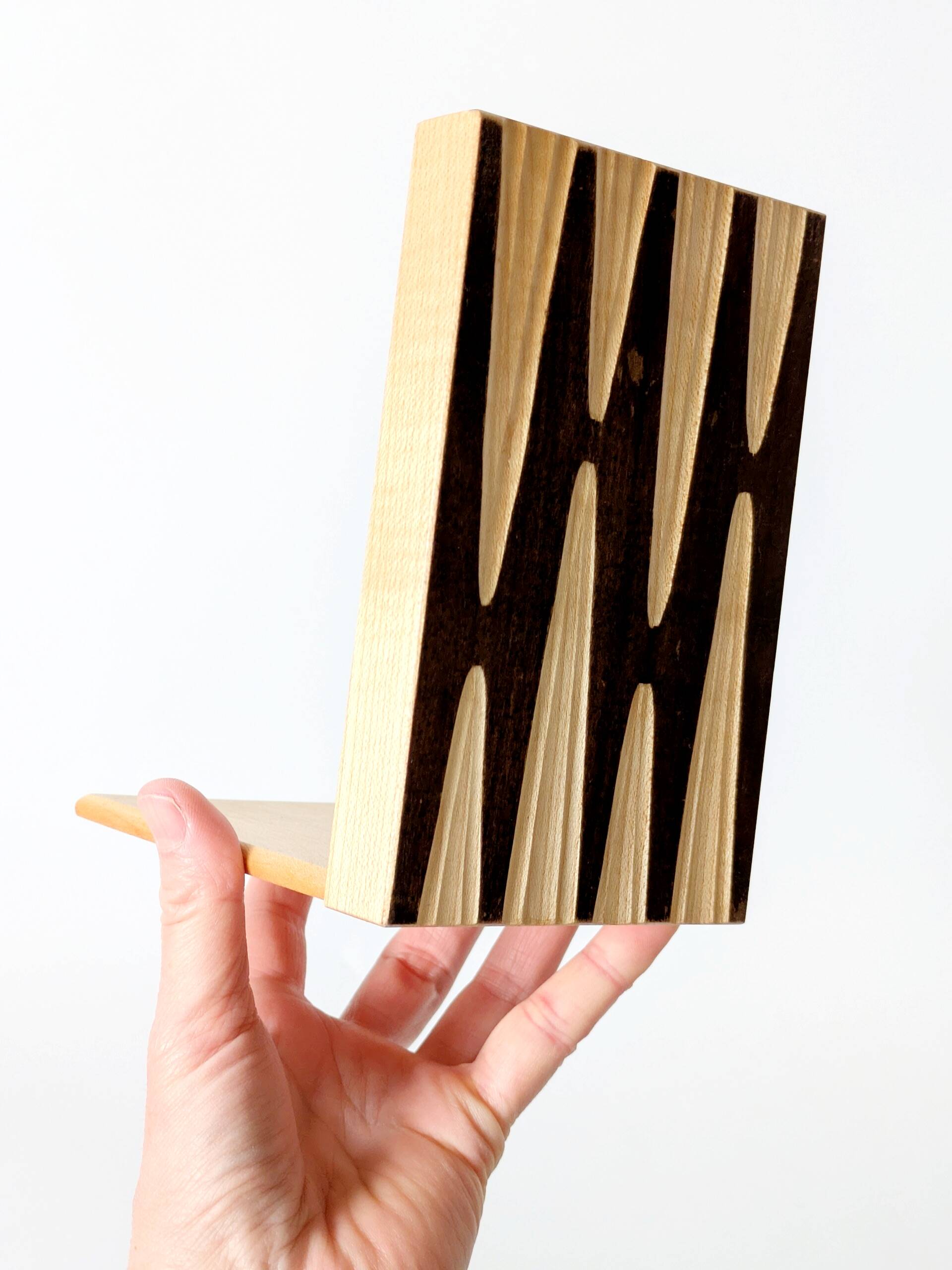 Pair of wooden bookends, Bauhaus style, 1950s