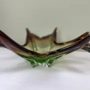 Sculptural blown glass bowl, mid-century.