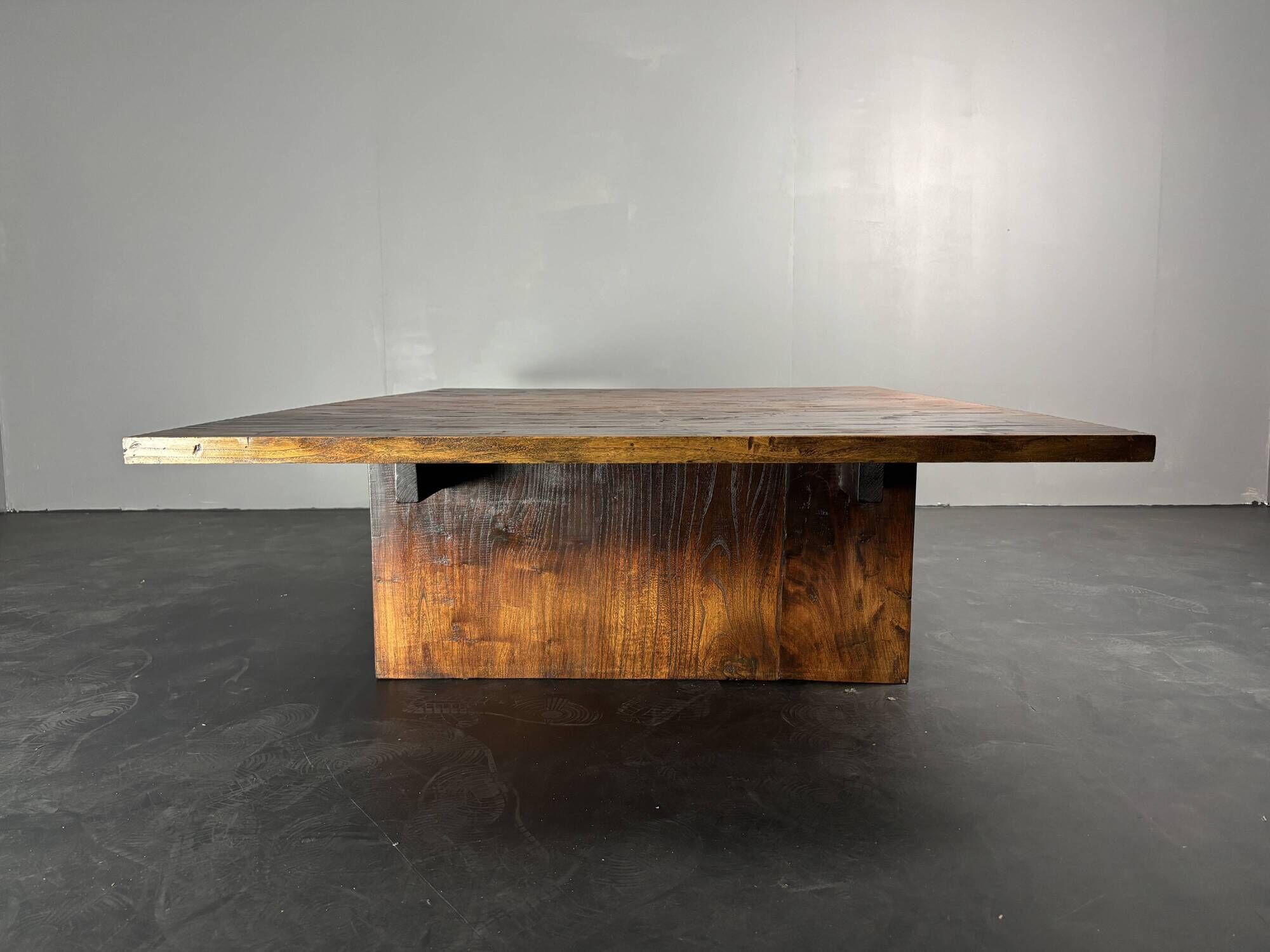 Low Japandi bamboo wabi sabi coffee table by Axel Vervoordt, Belgium 1980s
