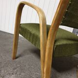 Pair of Bow Wood Steiner Mid-Century Armchairs