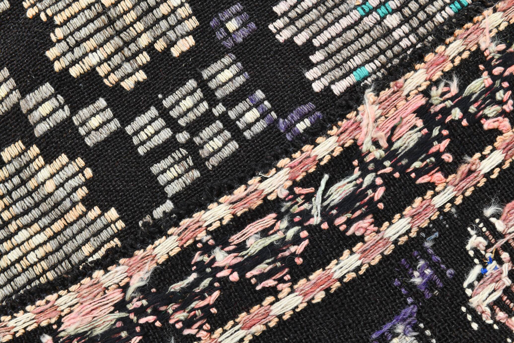 6x10 Geomtric Pattern Tribal Kilim Rug, 194x305 Cm