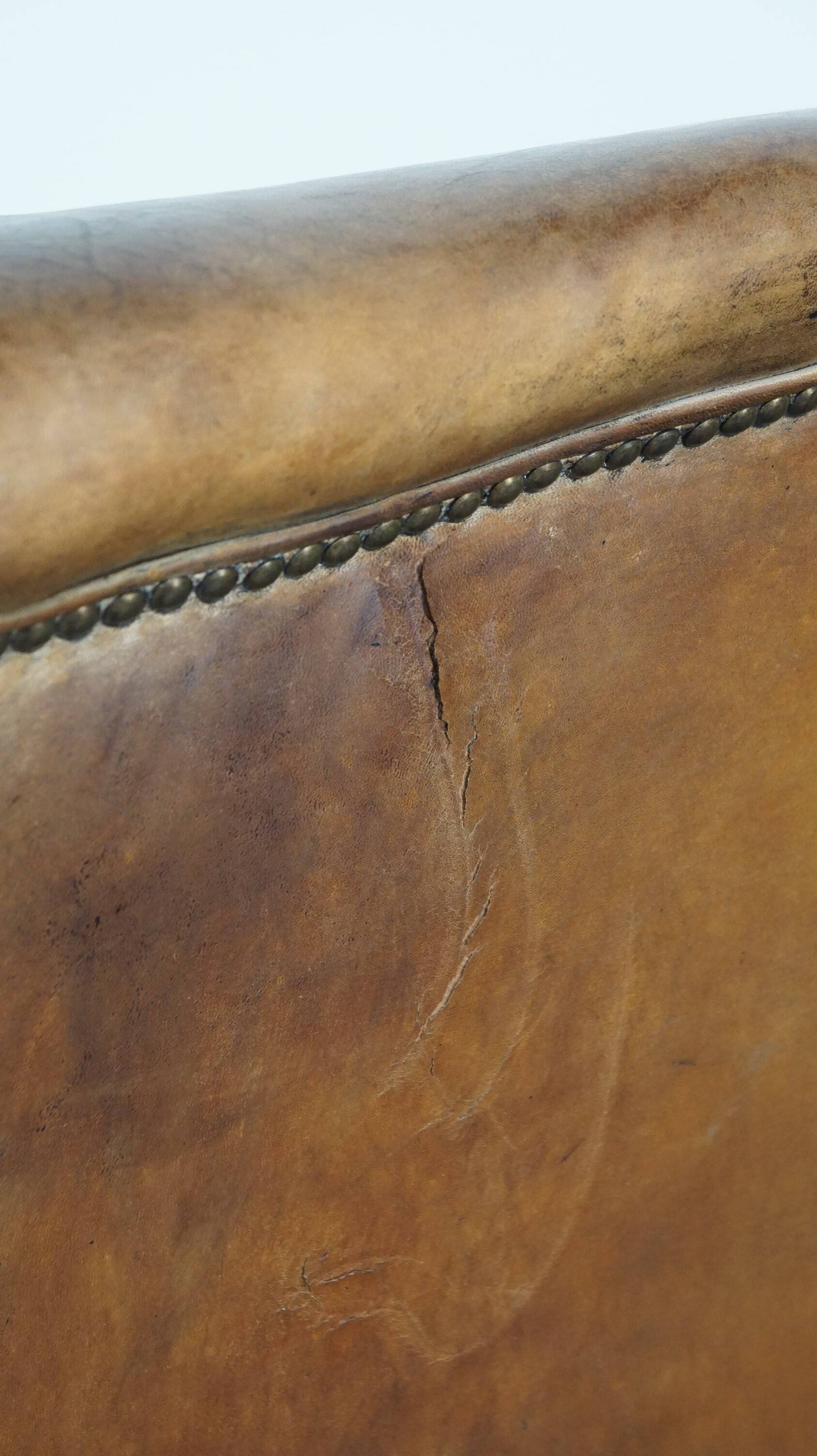 Sheepskin leather wing chair