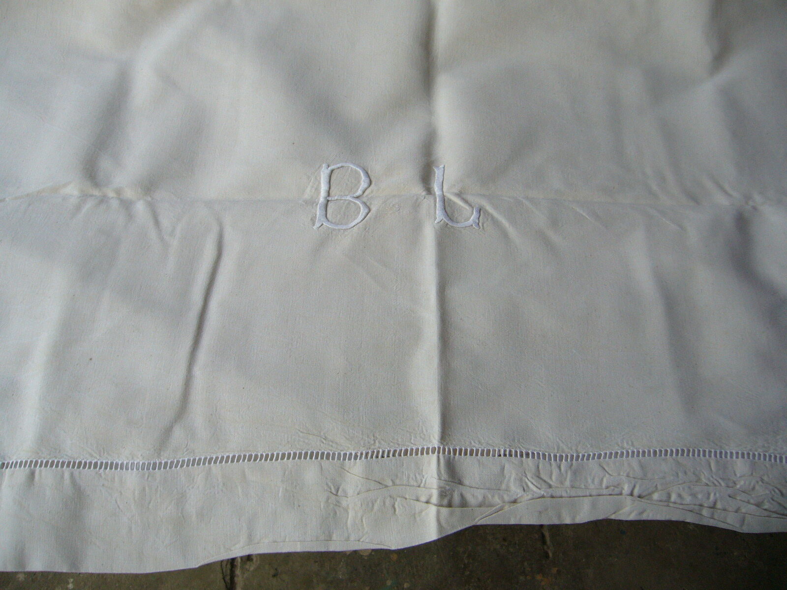 Embroidered antique linen sheets