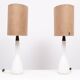 Kastrup Opaline Glass Table lamps Design by Jacob Bang 1960s Denmark