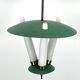 Mid-Century green three opaline glasses lantern. Italy 1950s