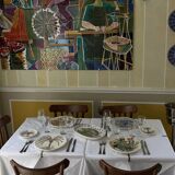 Assiettes aux poissons bleus