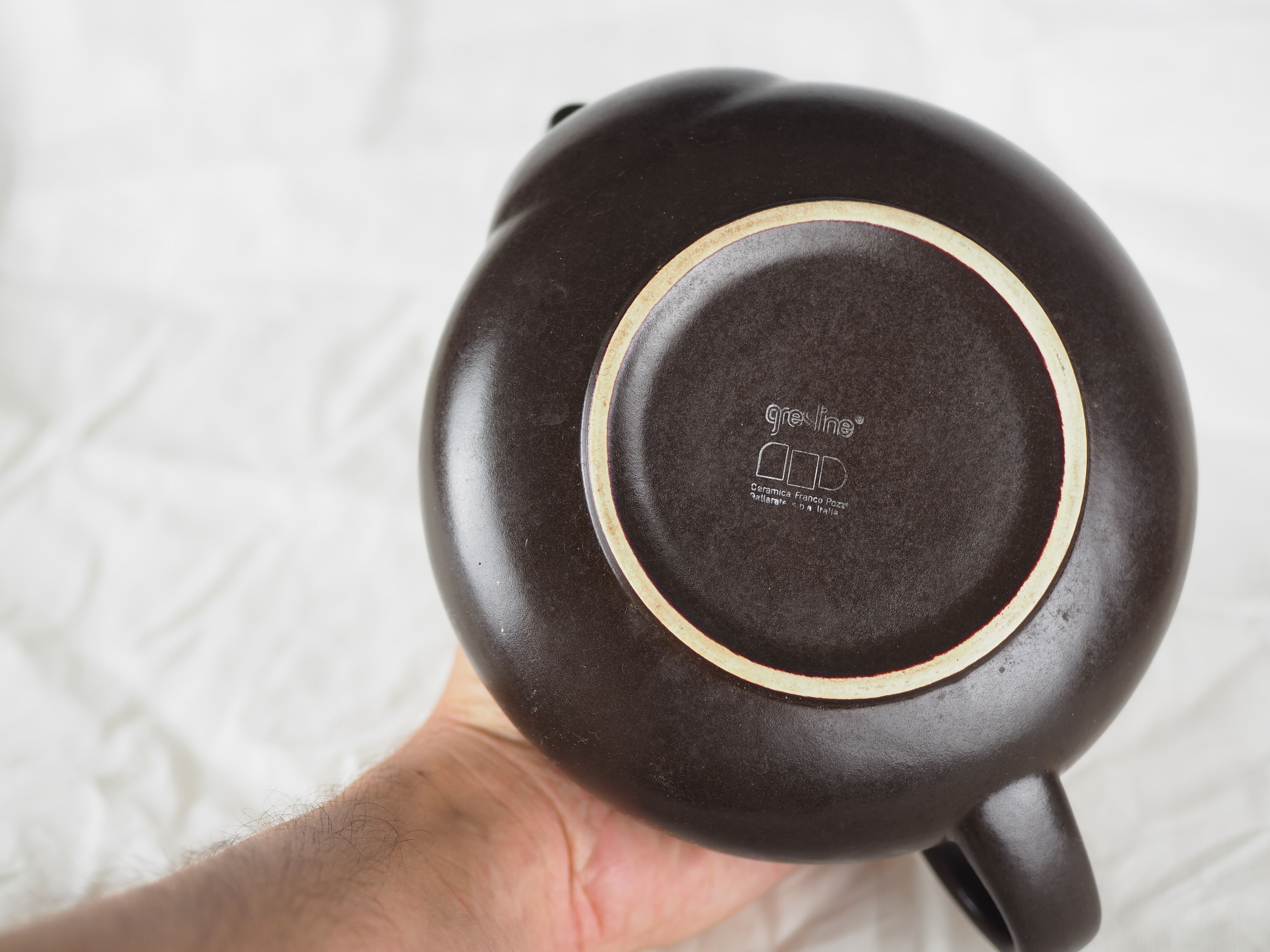 Black teapot - Gresline, Franco Pozzi, Italian design - 1970s