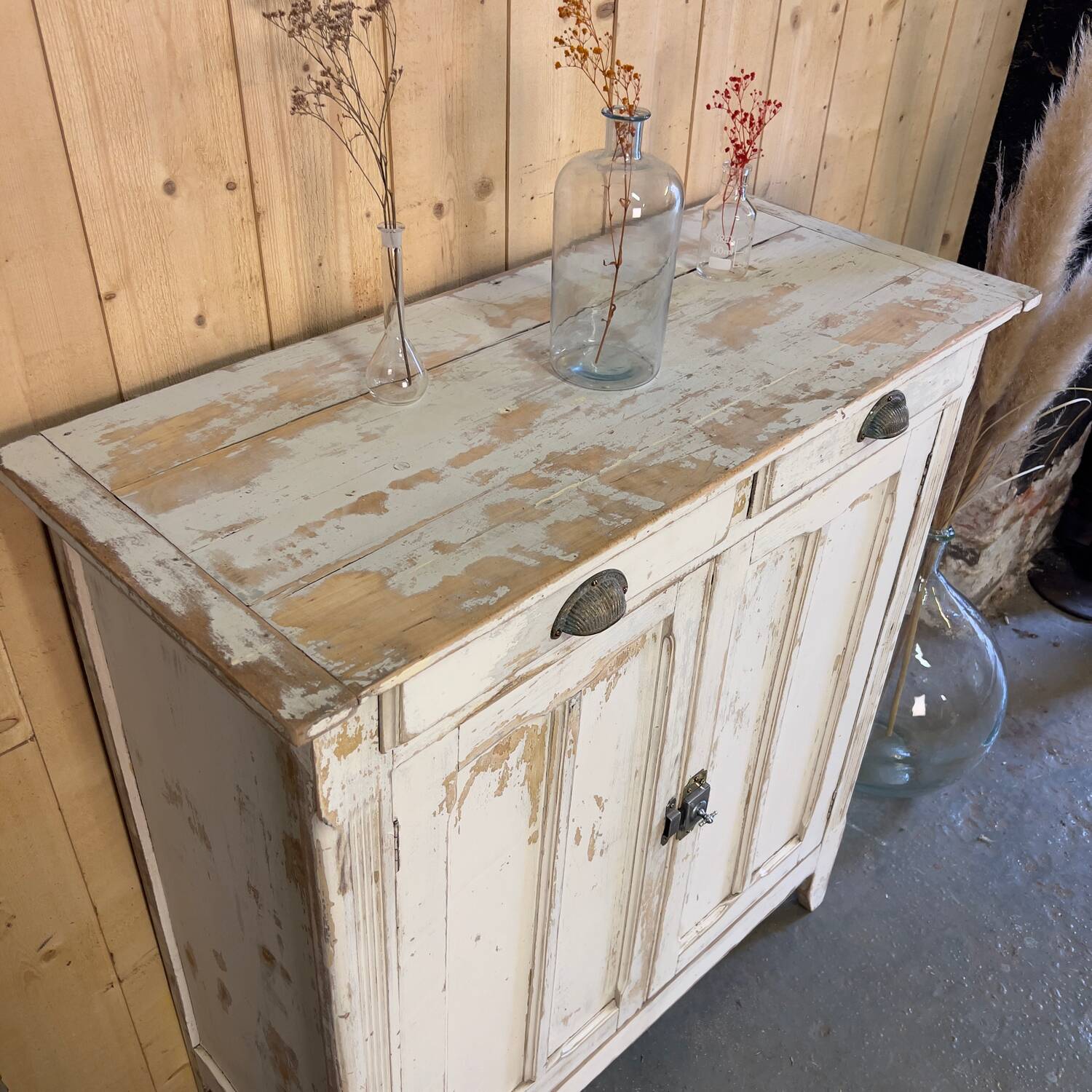 White patinated Parisian sideboard