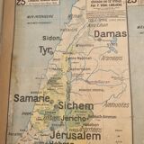 School map Palestine Jerusalem 1950