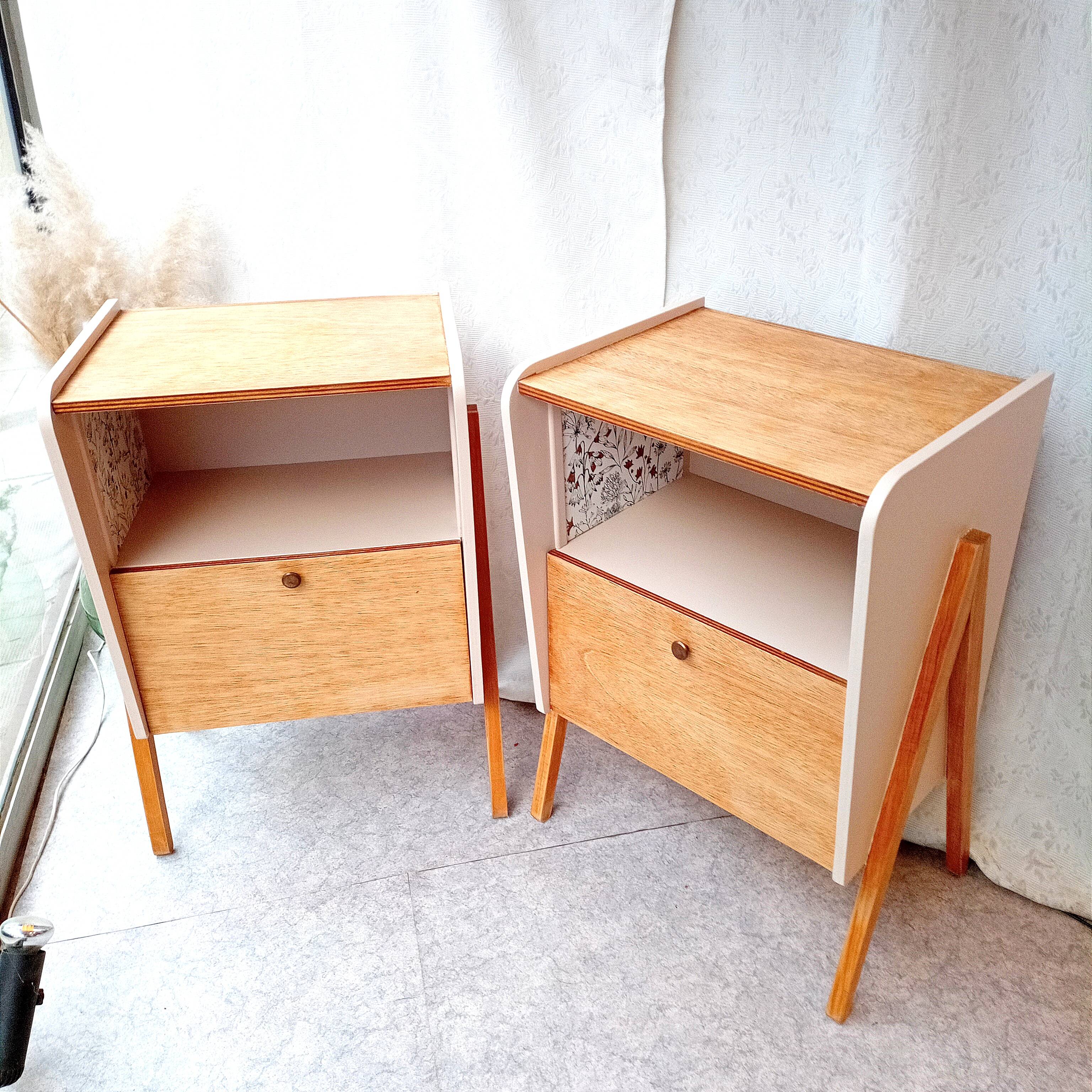 Pair of vintage bedside tables