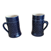 Deux mugs vintage en faïence traditionnelle allemande