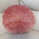 Set of 2 round pink velvet cushions
