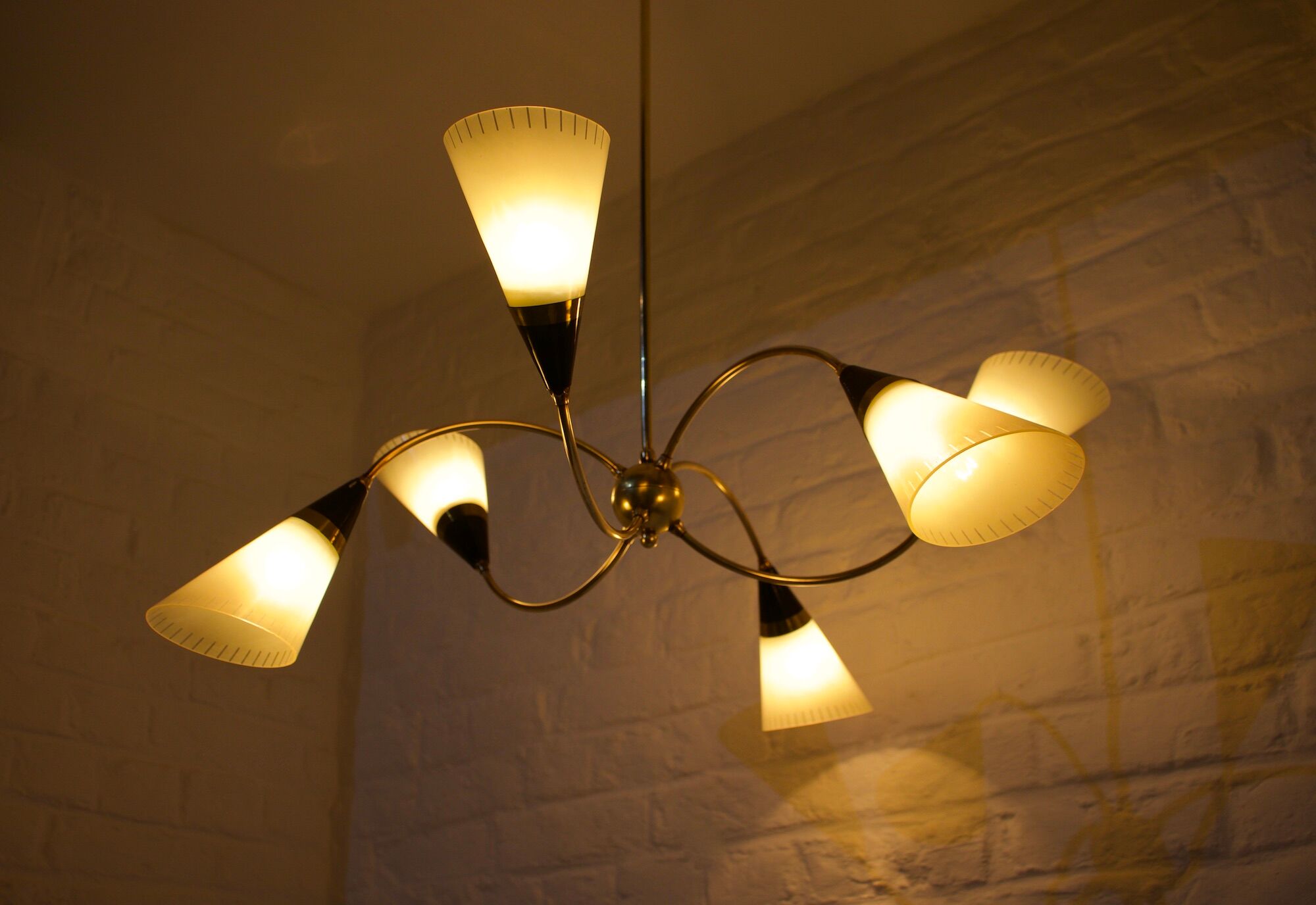 Brass chandelier sputnik