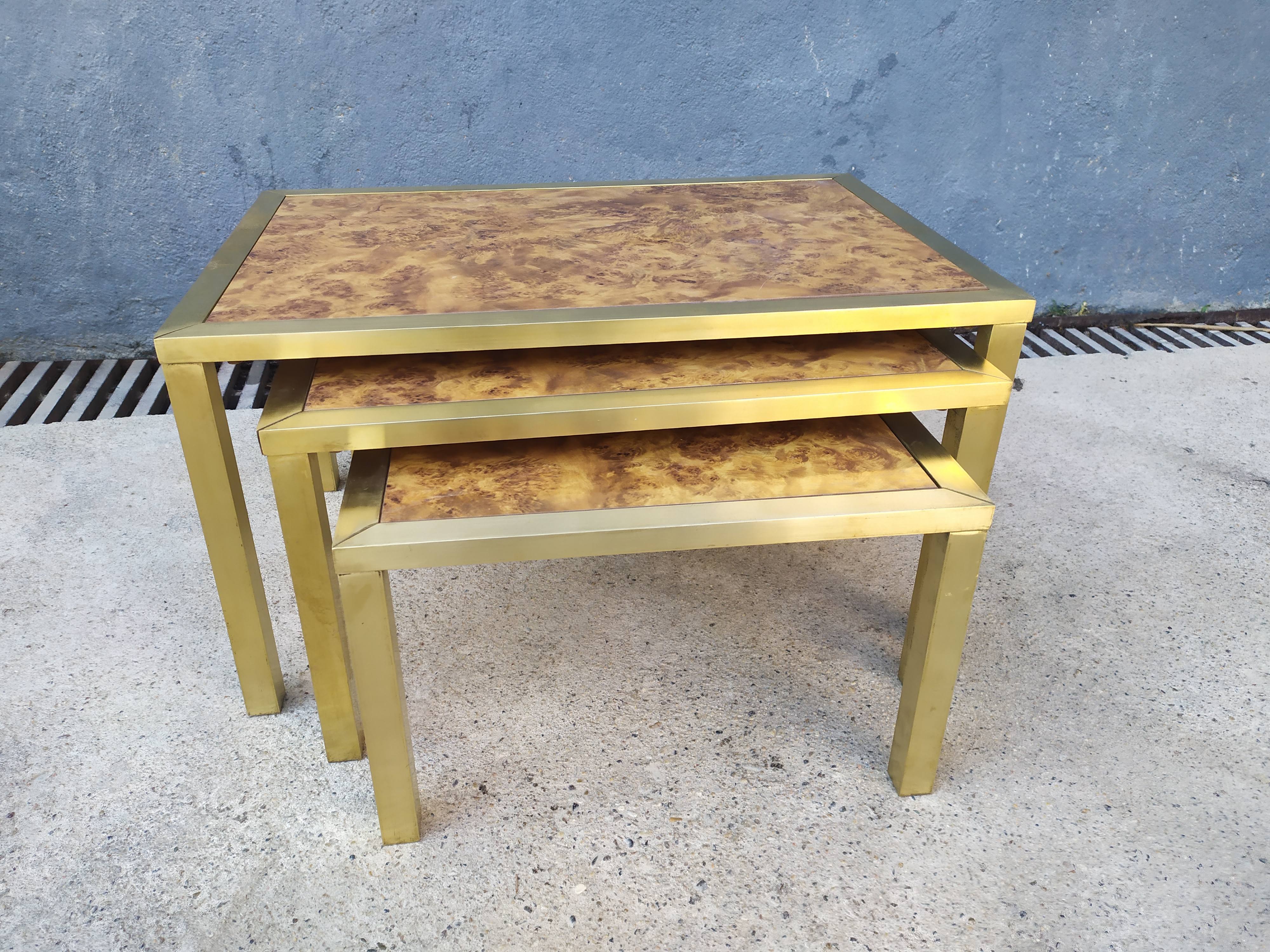 Brass nest of tables 1970