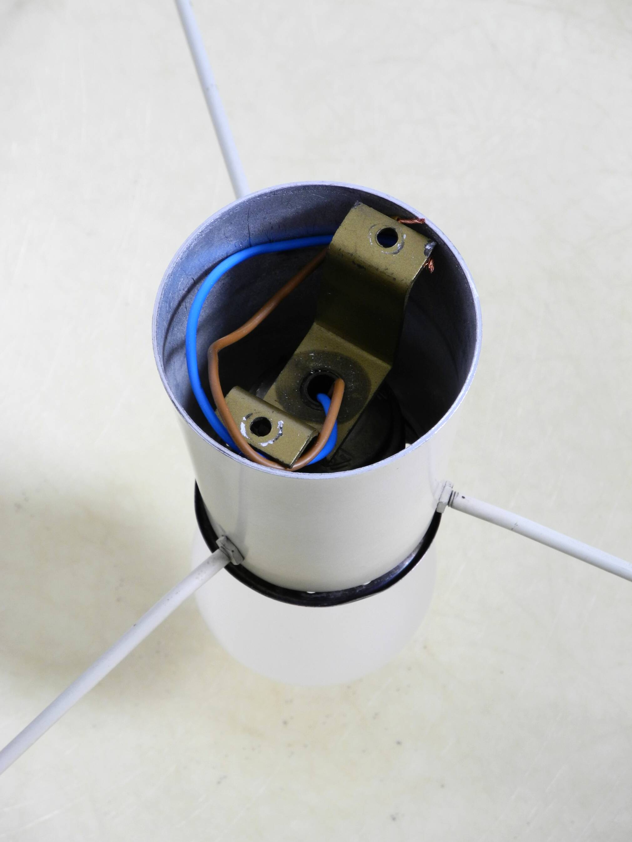 Beautiful, rare mid-century modern fiberglass ceiling lamp