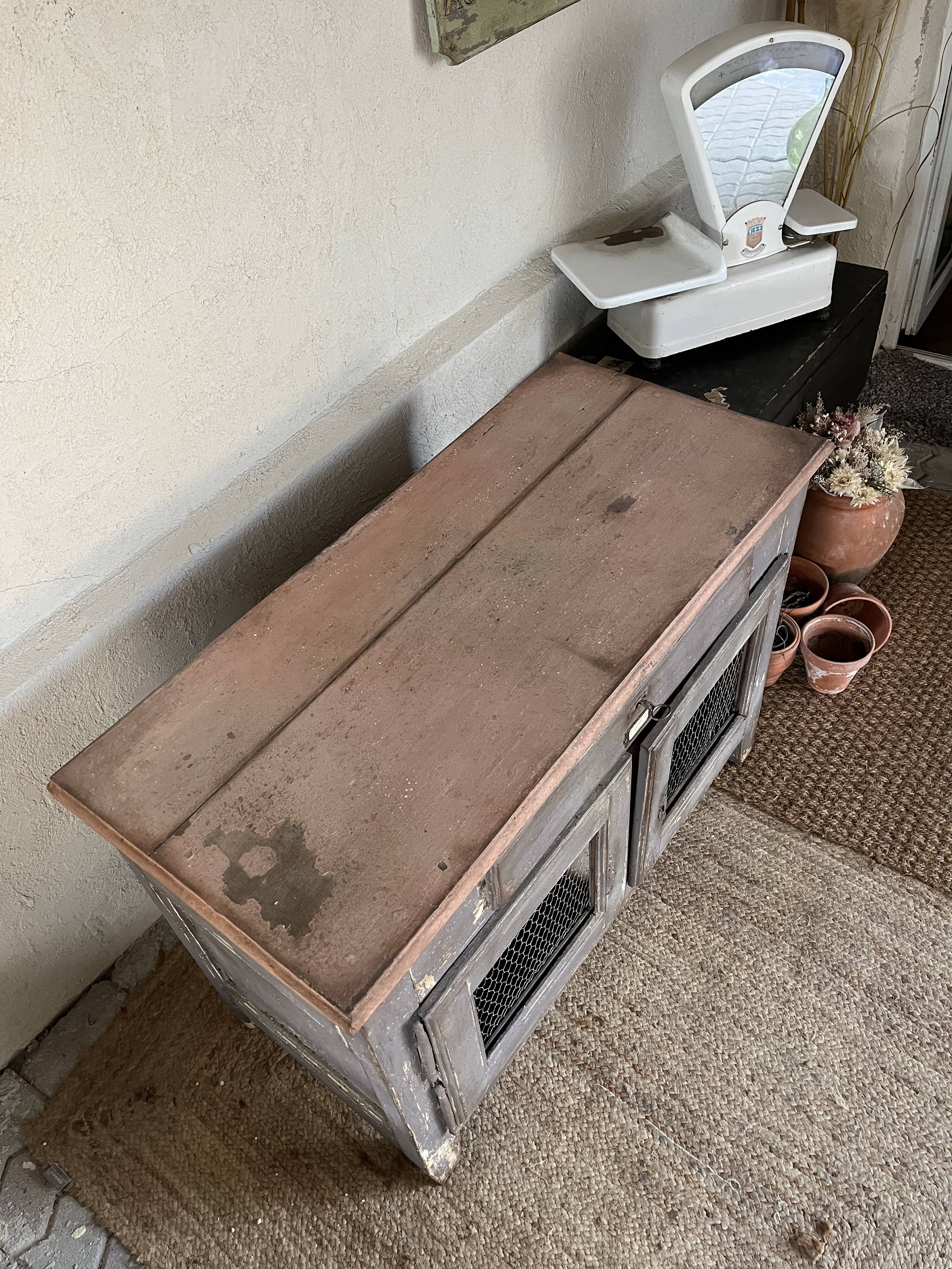 Rustic buffet with a patina