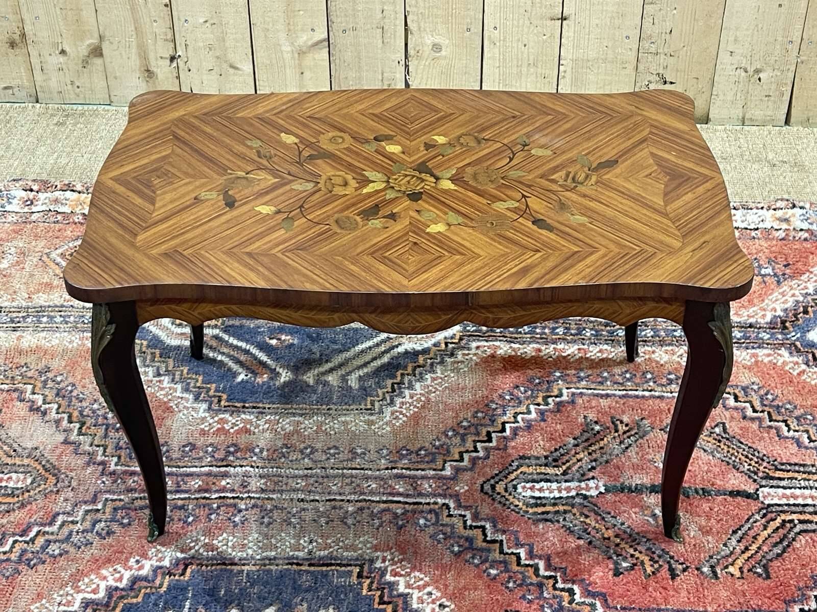 Louis XV style rosewood coffee table from the 1970s