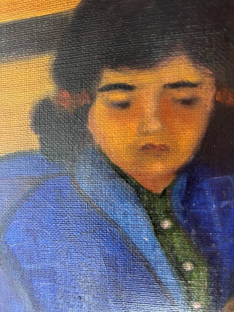 Oil painting on canvas "French Childhood" 1980