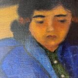 Oil painting on canvas "French Childhood" 1980