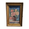 Oil on canvas, bouquet of roses