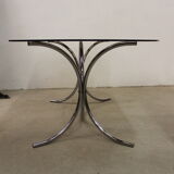 Smoked glass and chrome table circa 1970