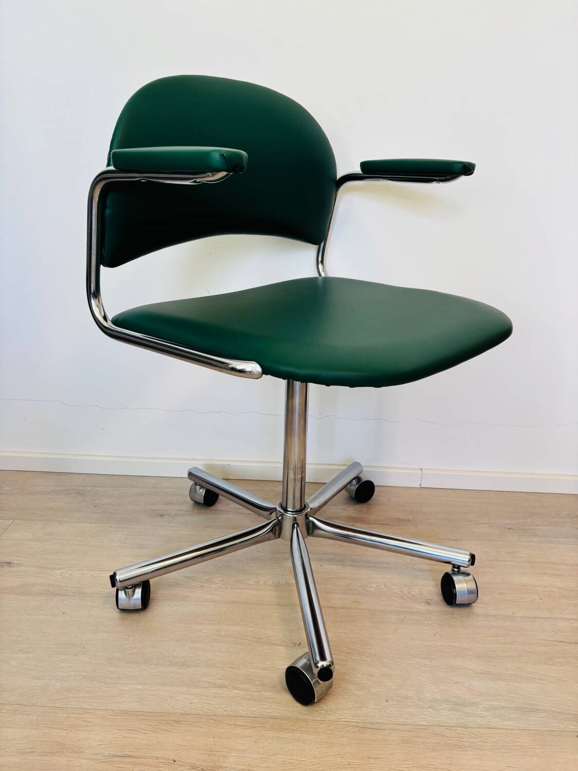 Fully Restored Kovona Green Office Chair from Czechoslovakia 1970’s