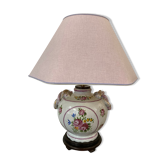 Lampe céramique motif roses