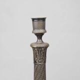 Large silver plated copper candlestick, France ca. 1900