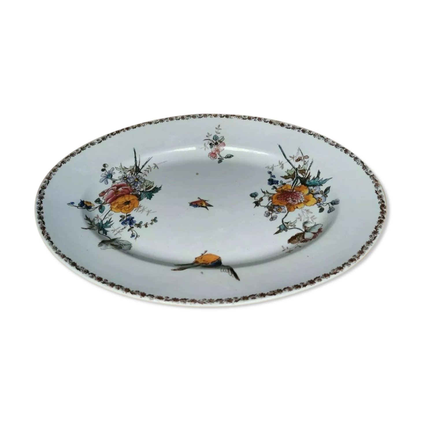 Decorative dish old earthenware