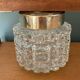 Vintage teak, brass and glass chandelier