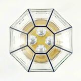 Large Mid-Century Glass Ceiling Light/Flush Mount from Limburg, Germany, 1960s