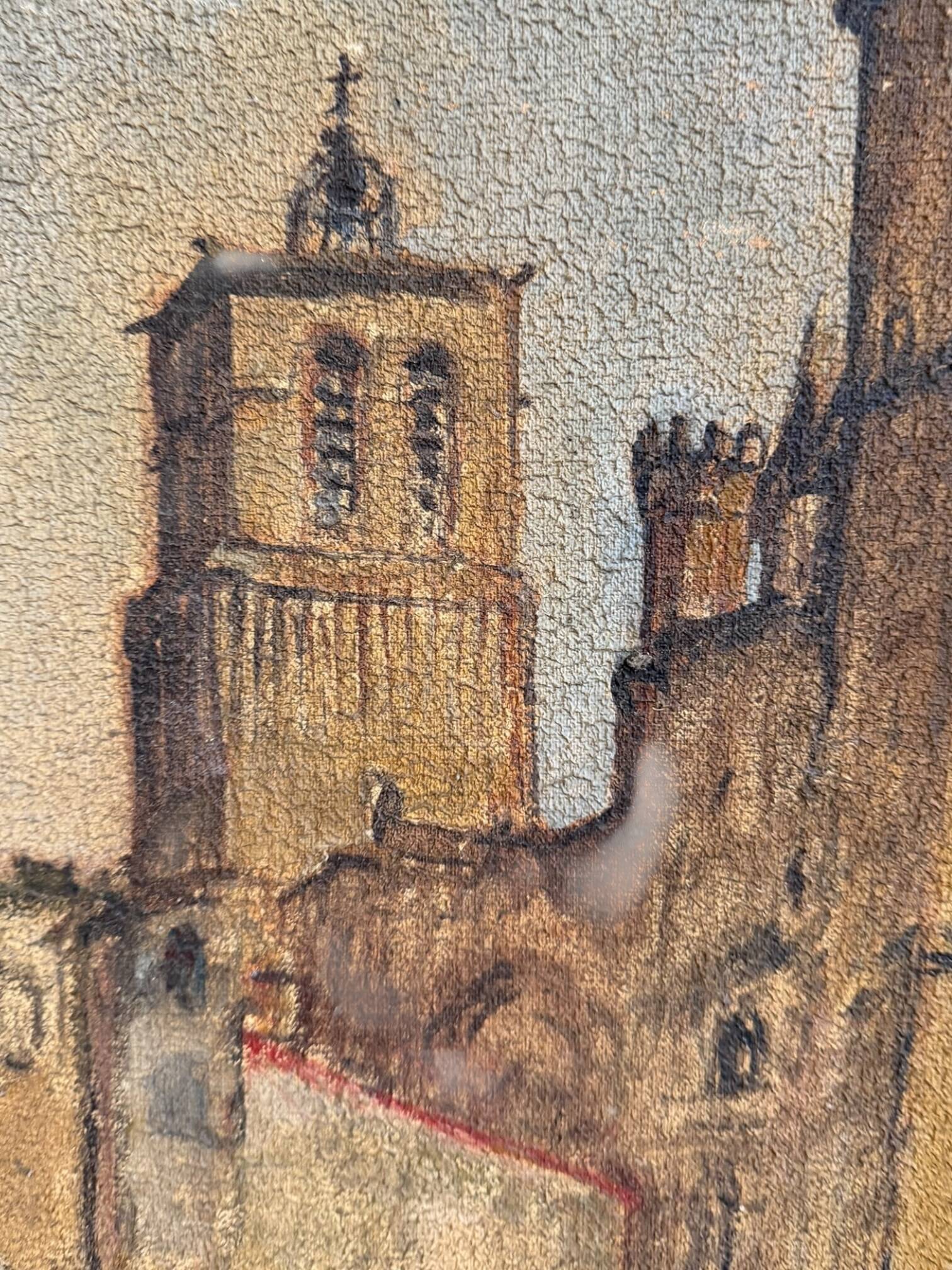 Huile sur toile vue de Béziers