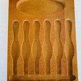 Set of 6 lobster forks and tongs, silver plated metal by Silea, circa 70