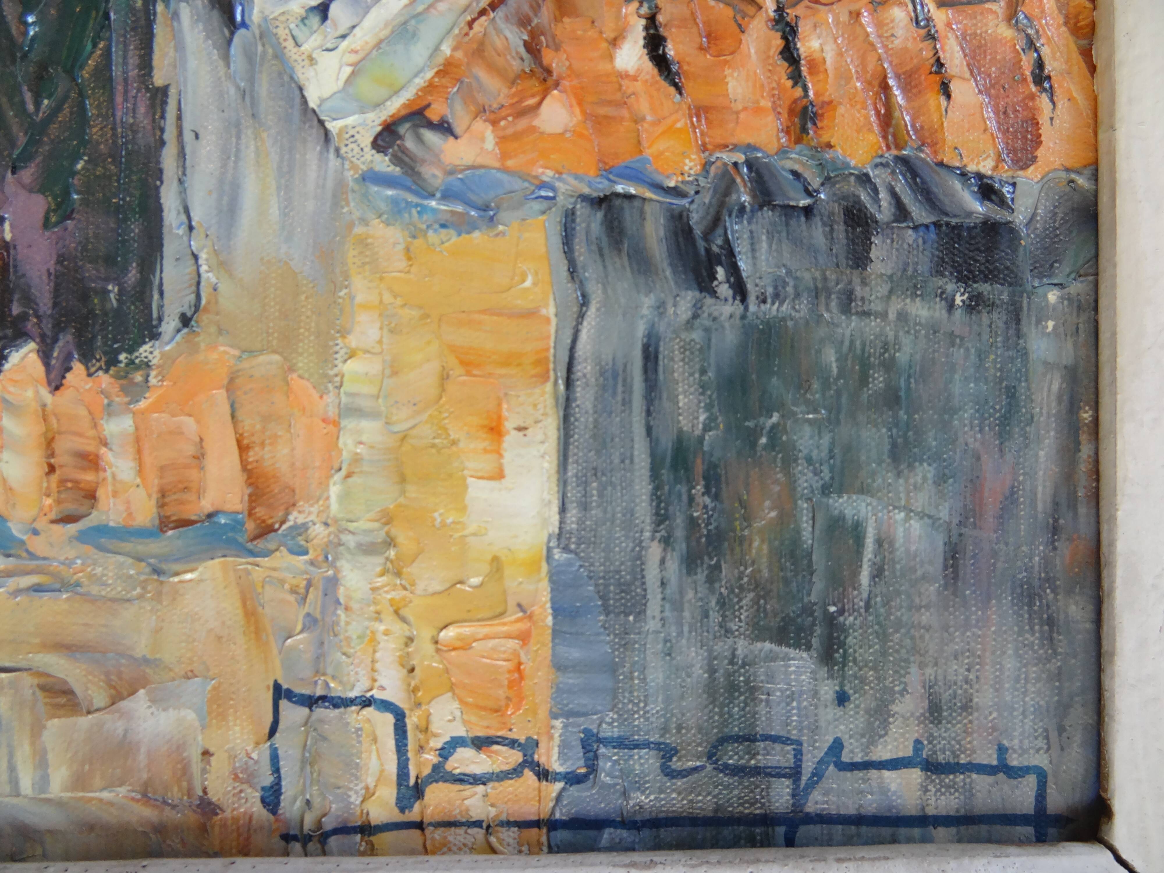 Marine, oil painting of Saint-Jean-Cap-Ferrat, signed H. E. BARGIN, 71 x 63 cm