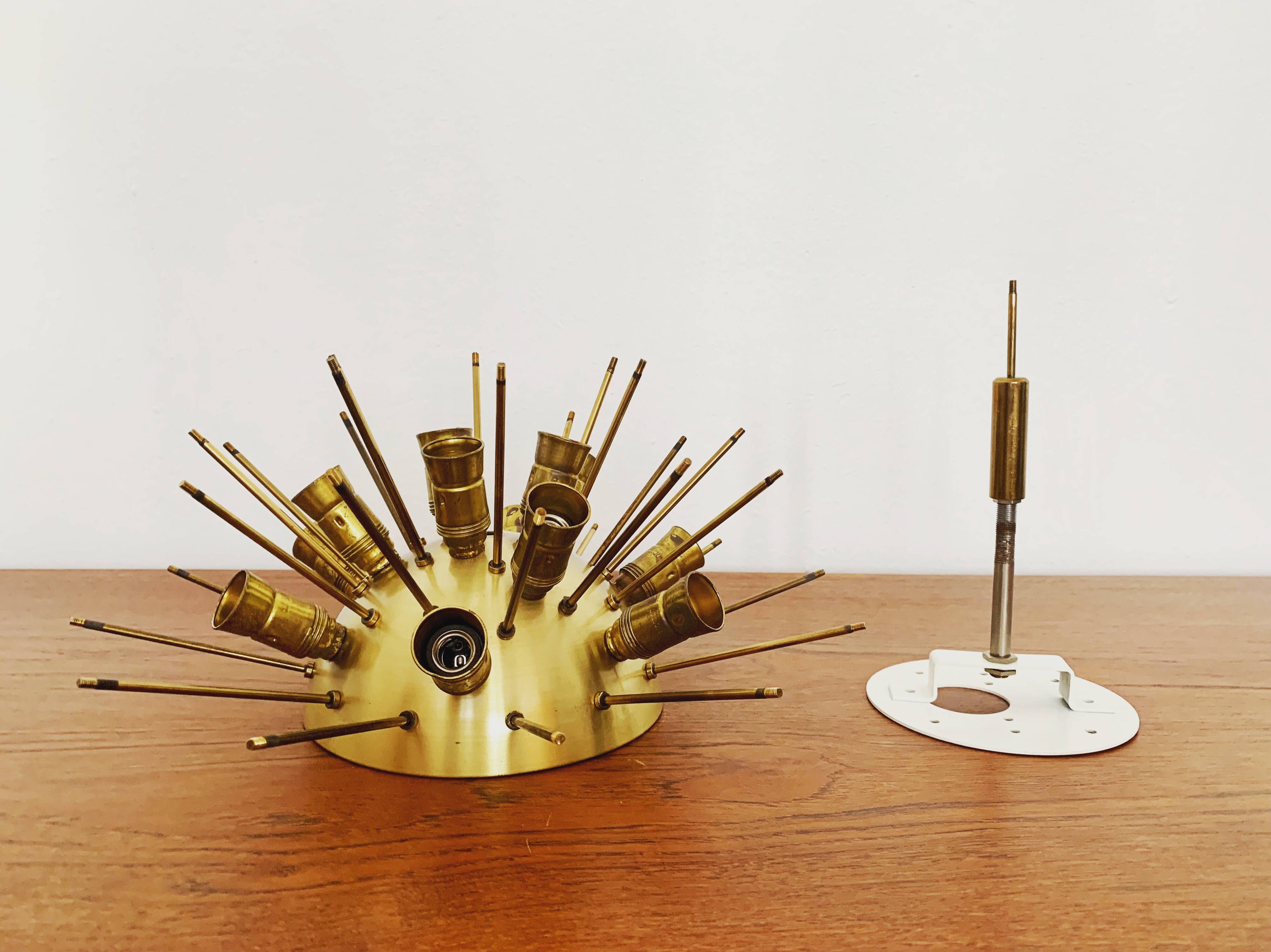 1 of 2 Amazing Golden Bubble Glass Flush Lamps by Doria