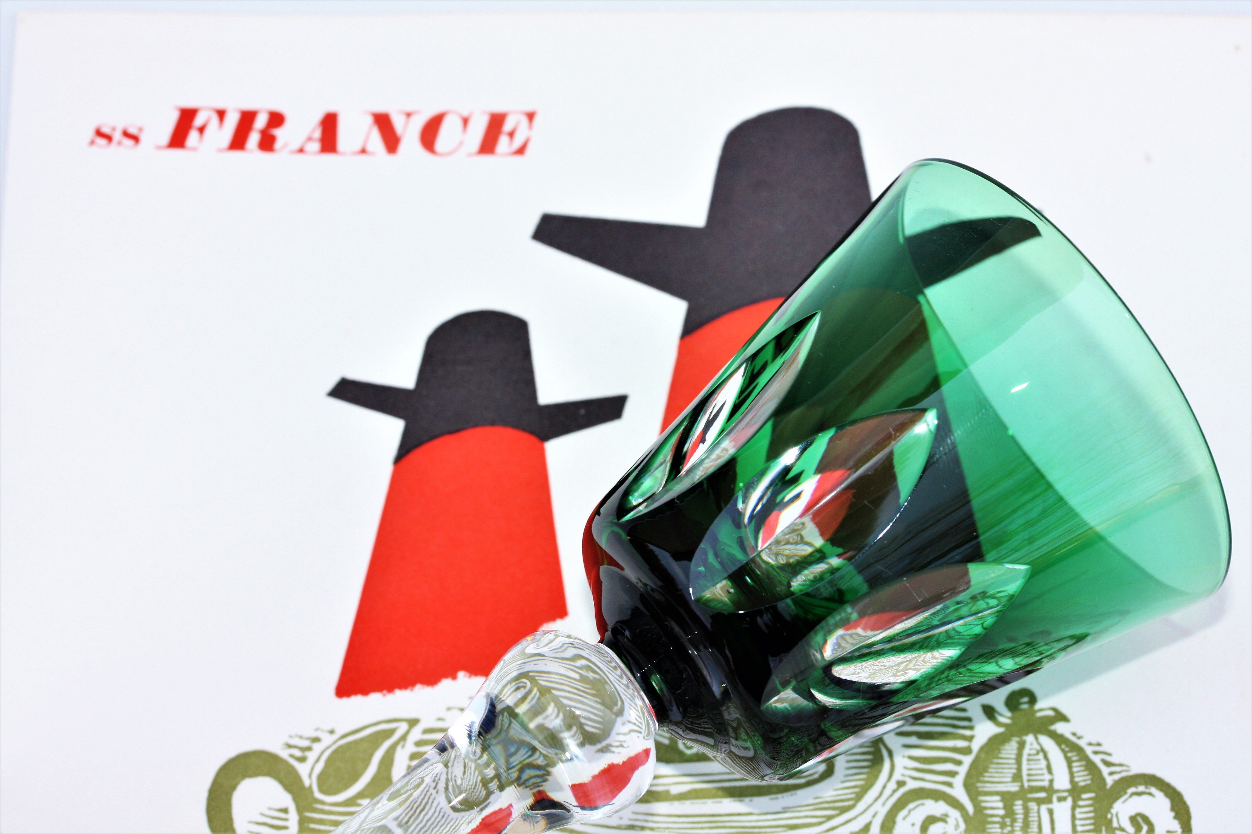 St. Louis Crystal Rhine Wine Glass Model Jersey Paquebot France