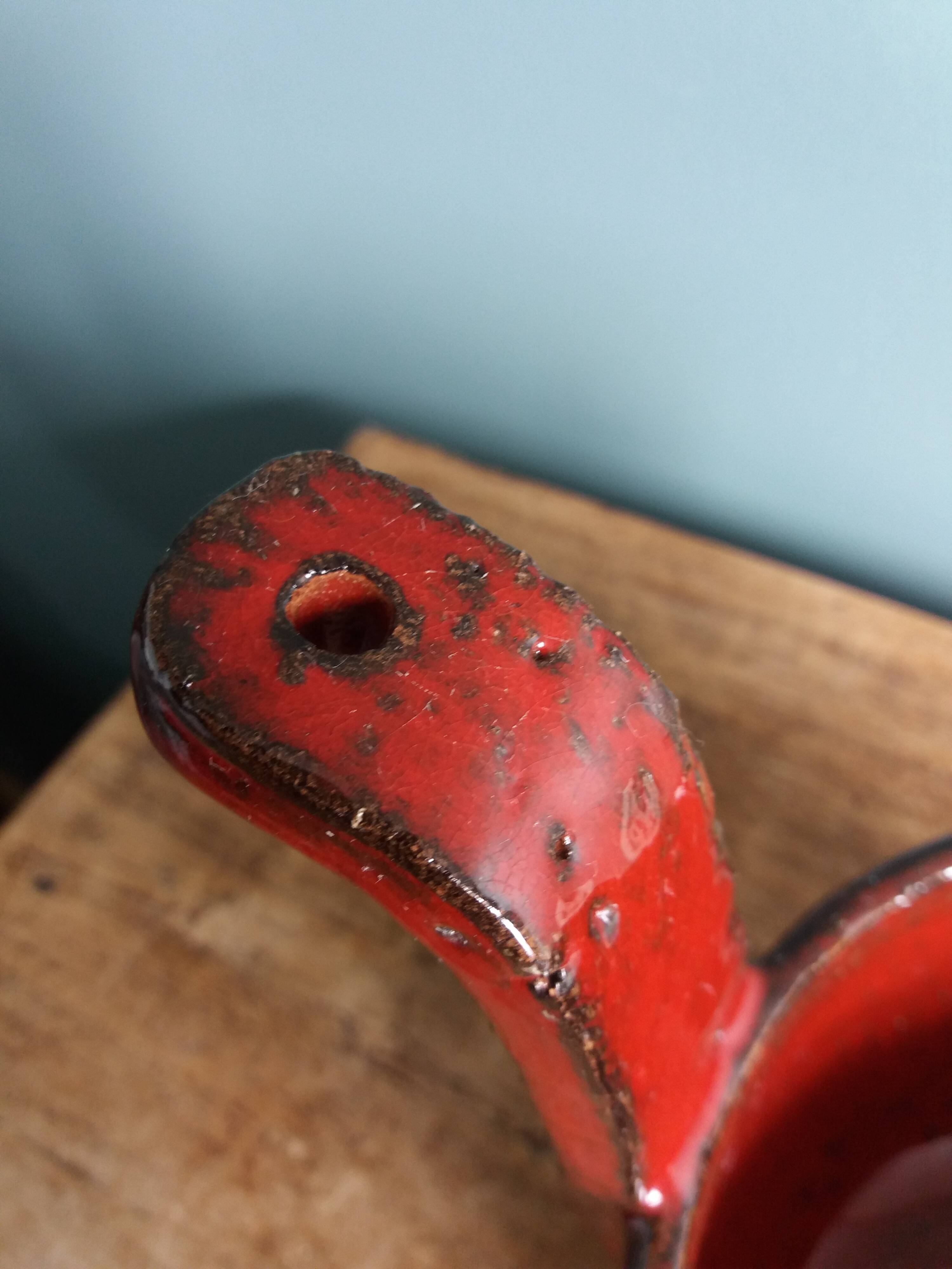 Ceramic signed Hofmann Gérard, Vallauris, manganese red