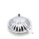 Silver-plated metal and glass shell-shaped butter dish with its knife.