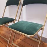 Set of 2 folding velvet chairs