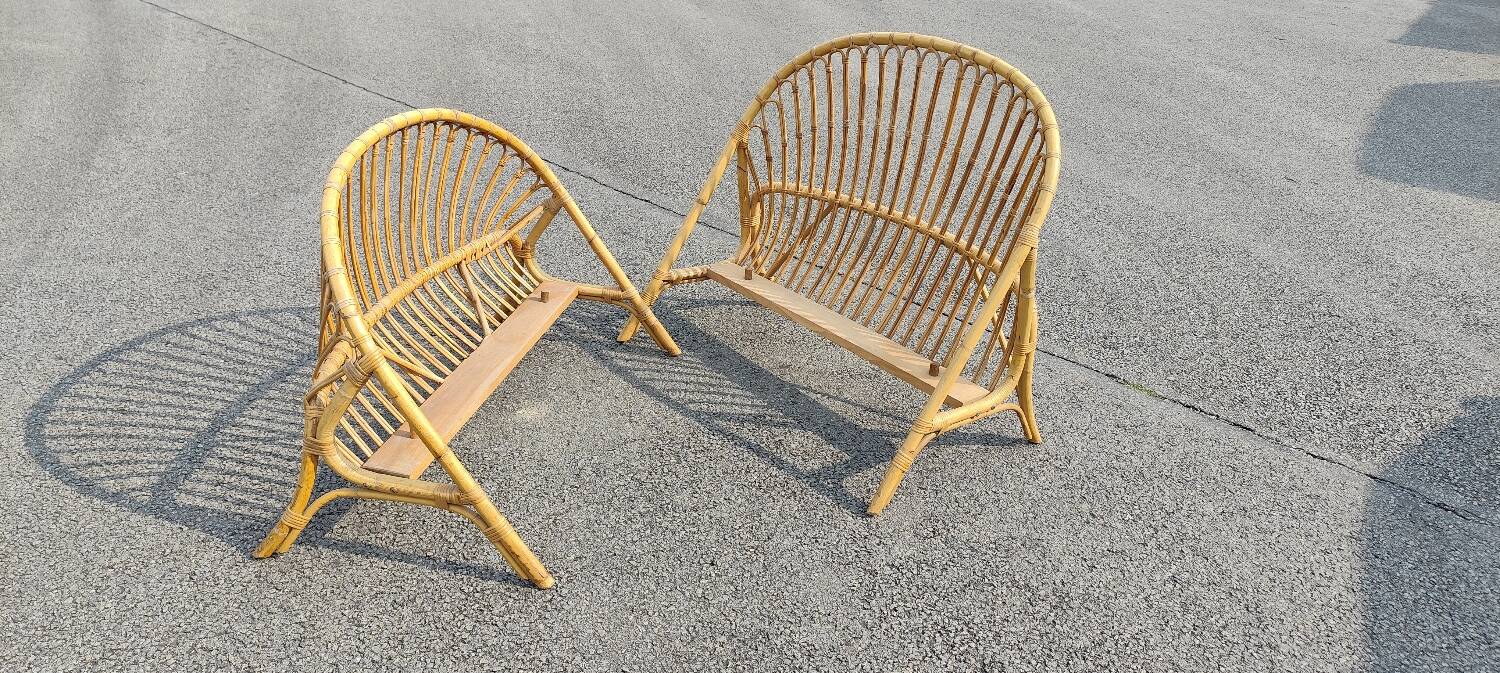 Rattan basket bed