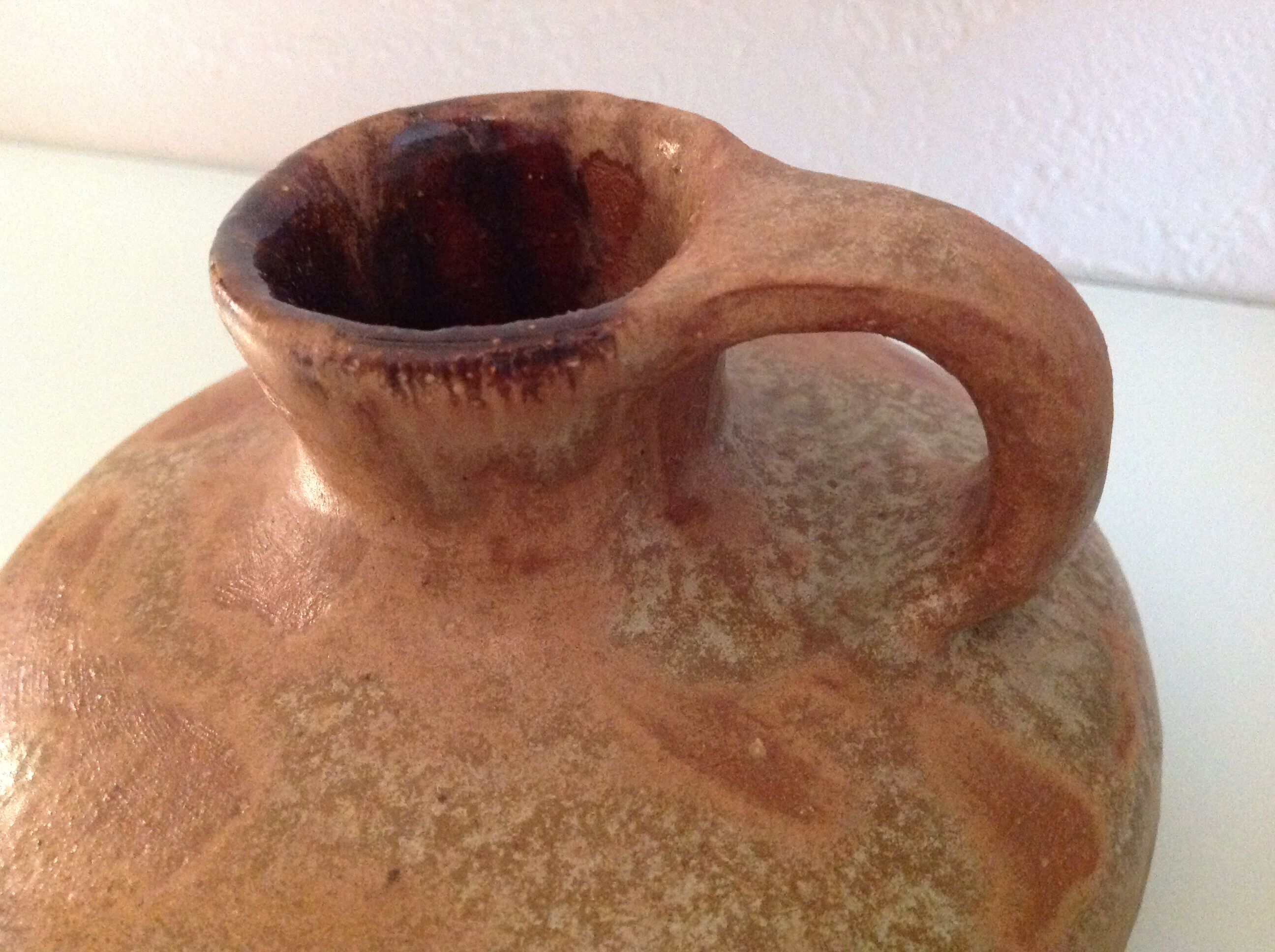Flat vase in brown 60s-70s