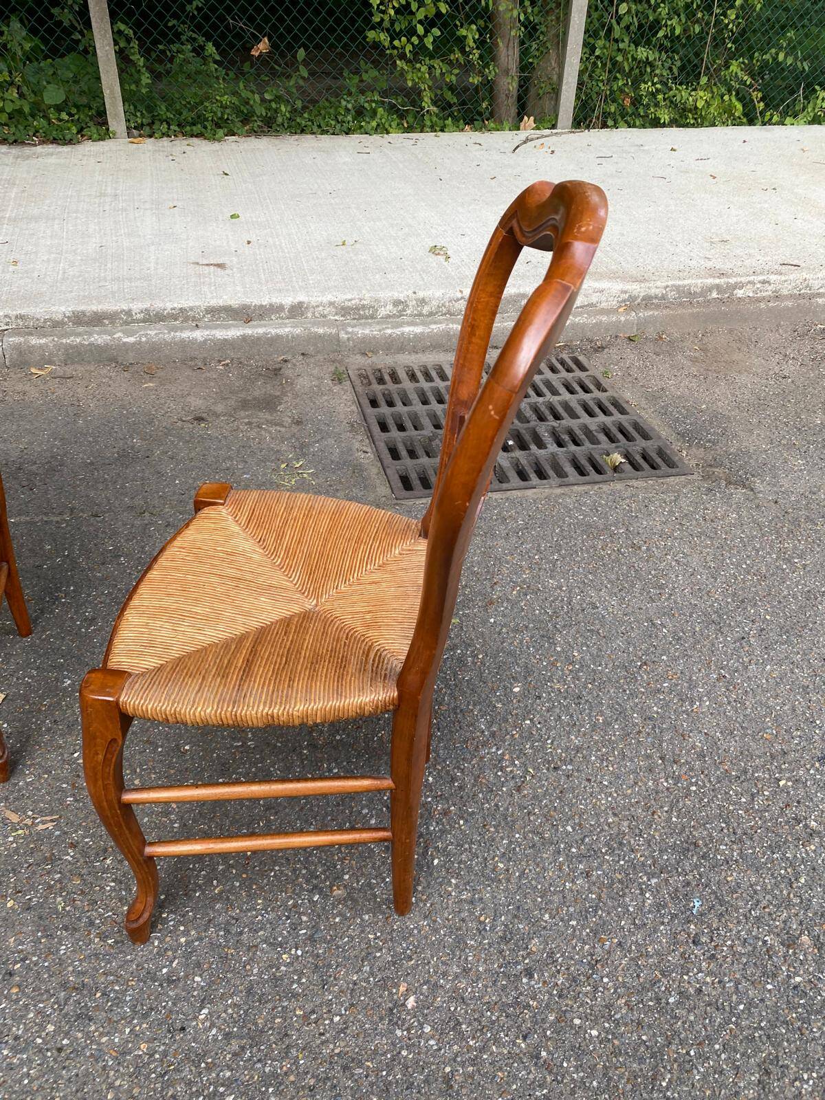 6 Louis Philippe straw chairs