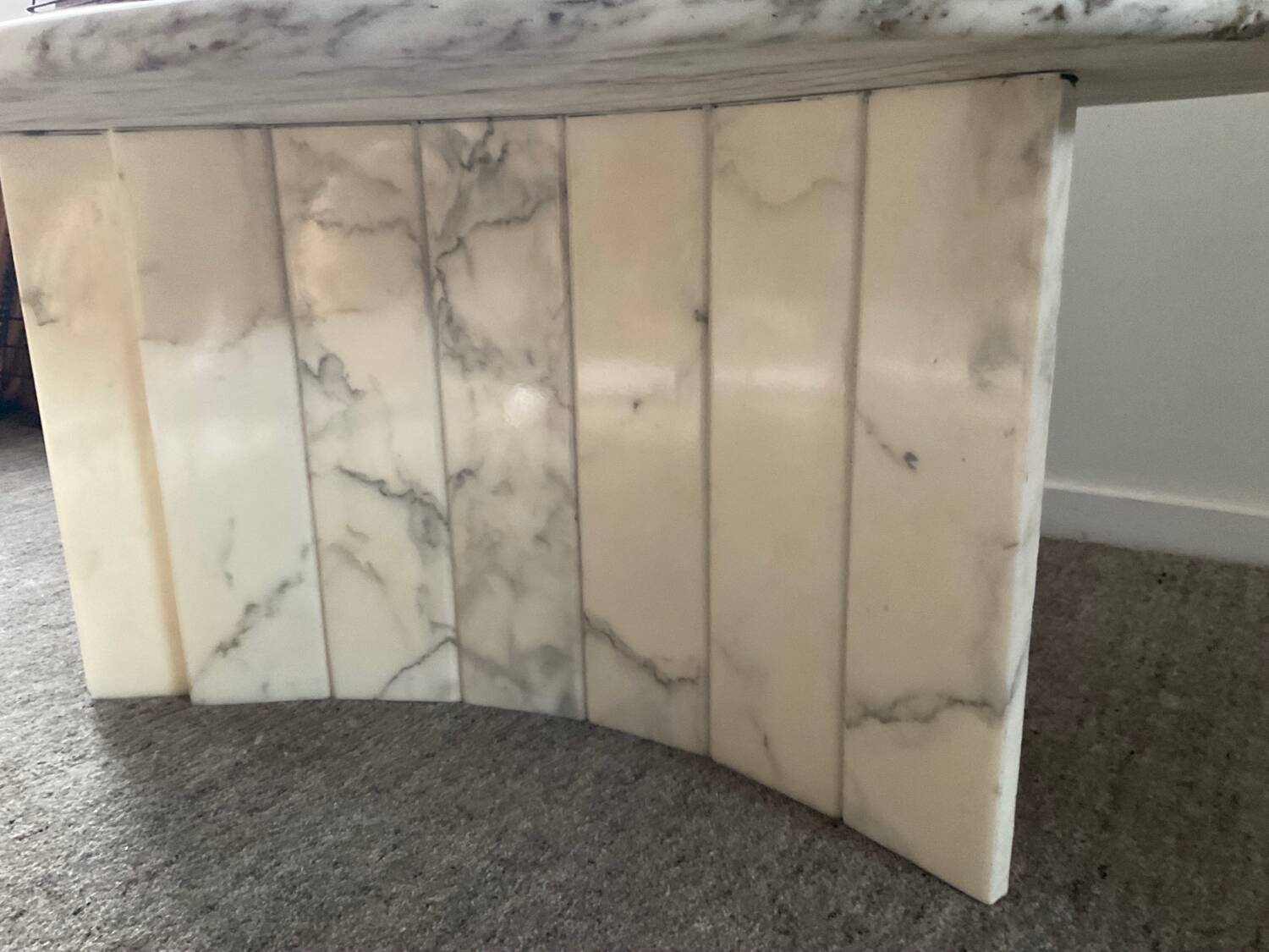 Vintage Carrara marble coffee table