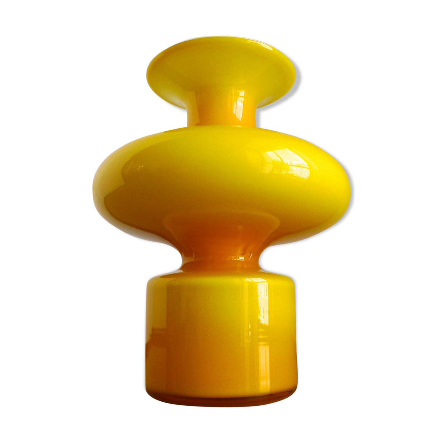 Yellow "Carnaby" Range Glass Vase by Per Lütken for Holmegaard, 1960s