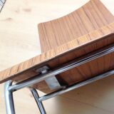 Multiplied wooden chair and chrome feet, vintage 60/70s