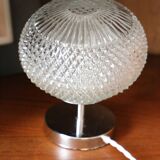 Vintage table lamp, diamond-style glass globe