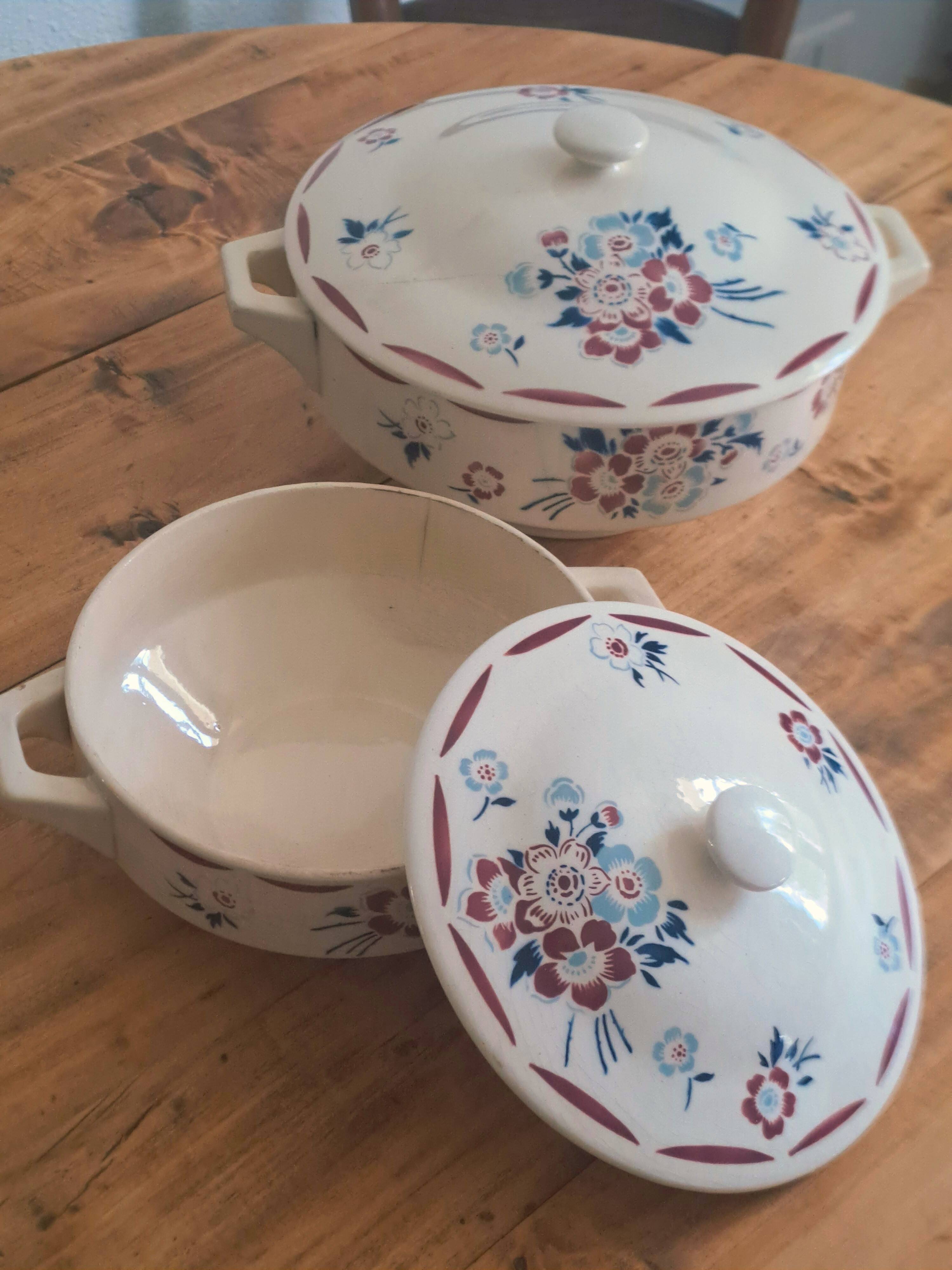 Set of 2 soup tureens K and G Luneville model "Évreux"